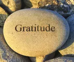 rock that says "Gratitude"